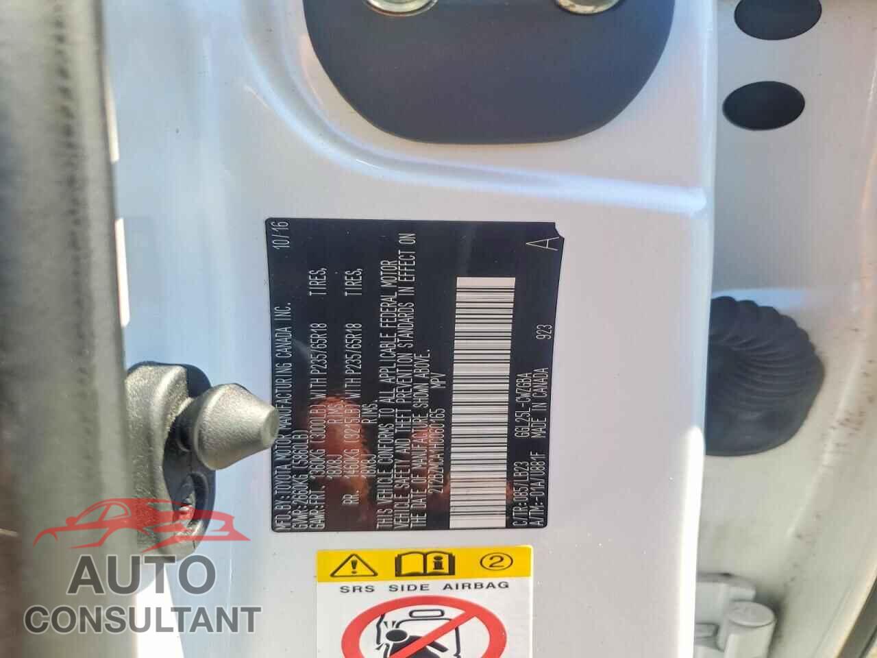 LEXUS RX350 2017 - 2T2BZMCA1HC060165
