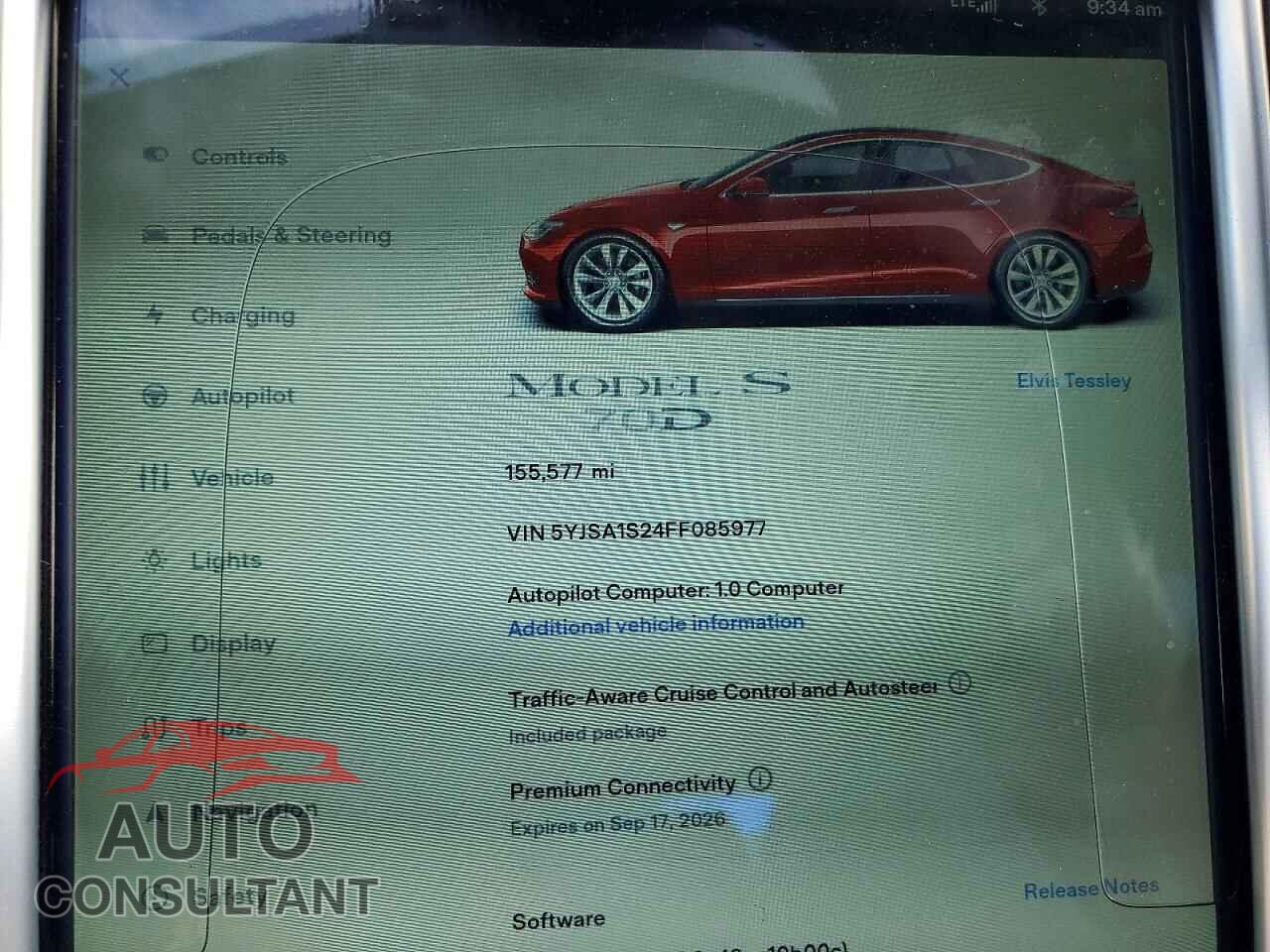 TESLA MODEL S 2015 - 5YJSA1S24FF085977