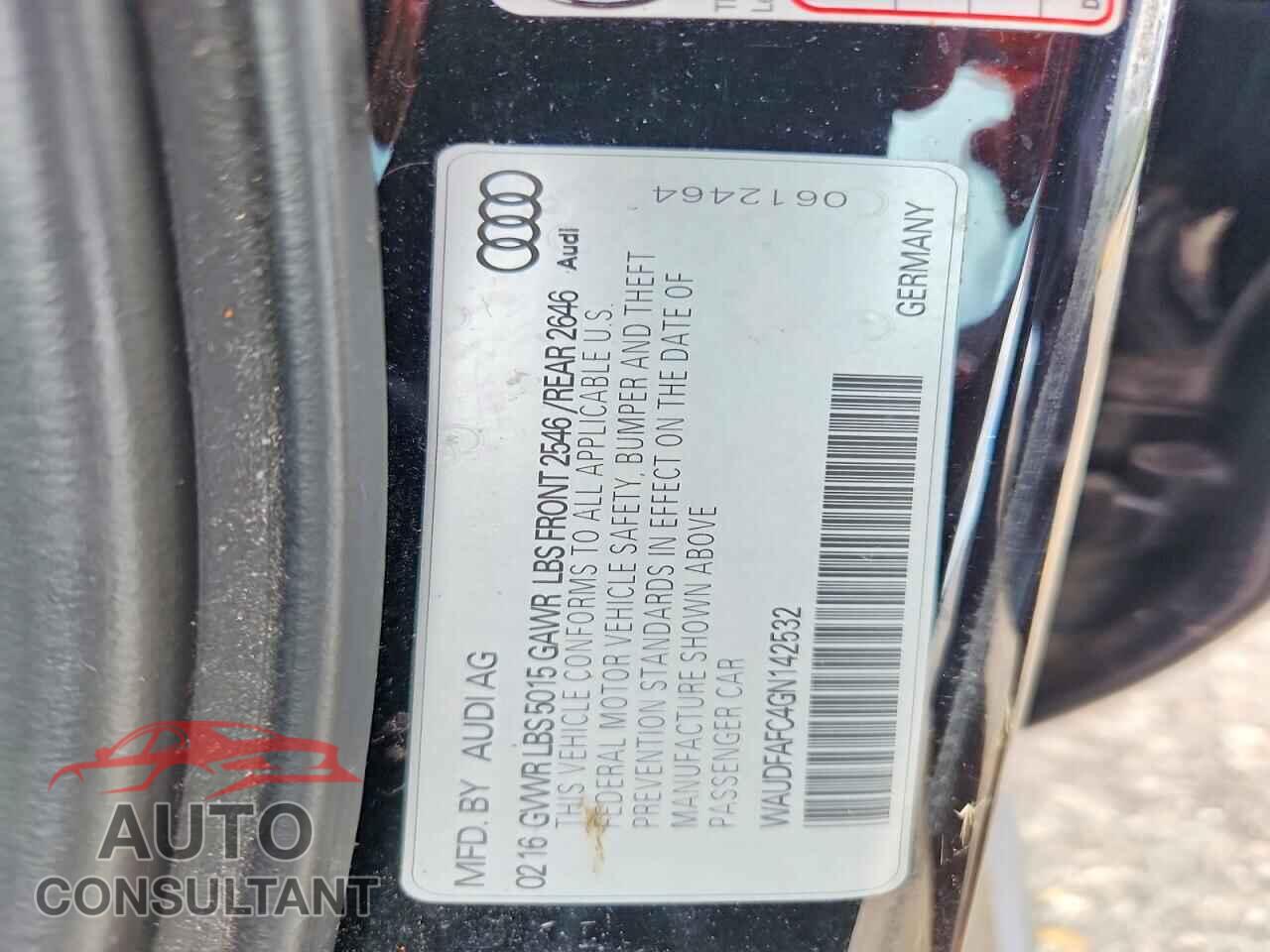 AUDI A6 2016 - WAUDFAFC4GN142532