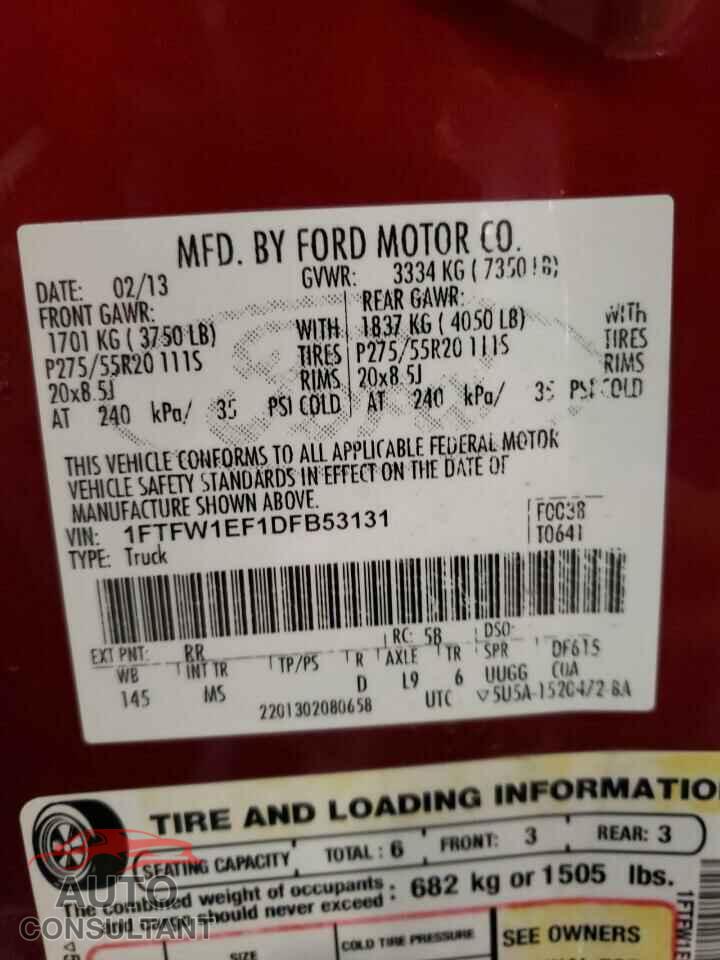 FORD F-150 2013 - 1FTFW1EF1DFB53131