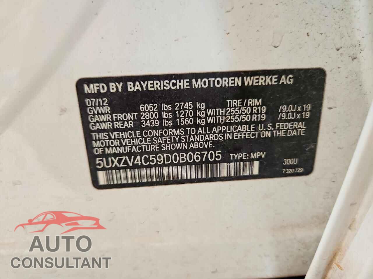 BMW X5 2013 - 5UXZV4C59D0B06705