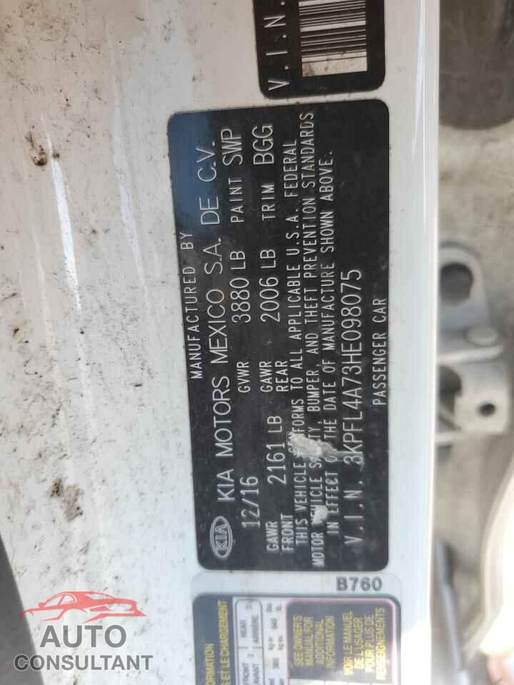 KIA FORTE 2017 - 3KPFL4A73HE098075