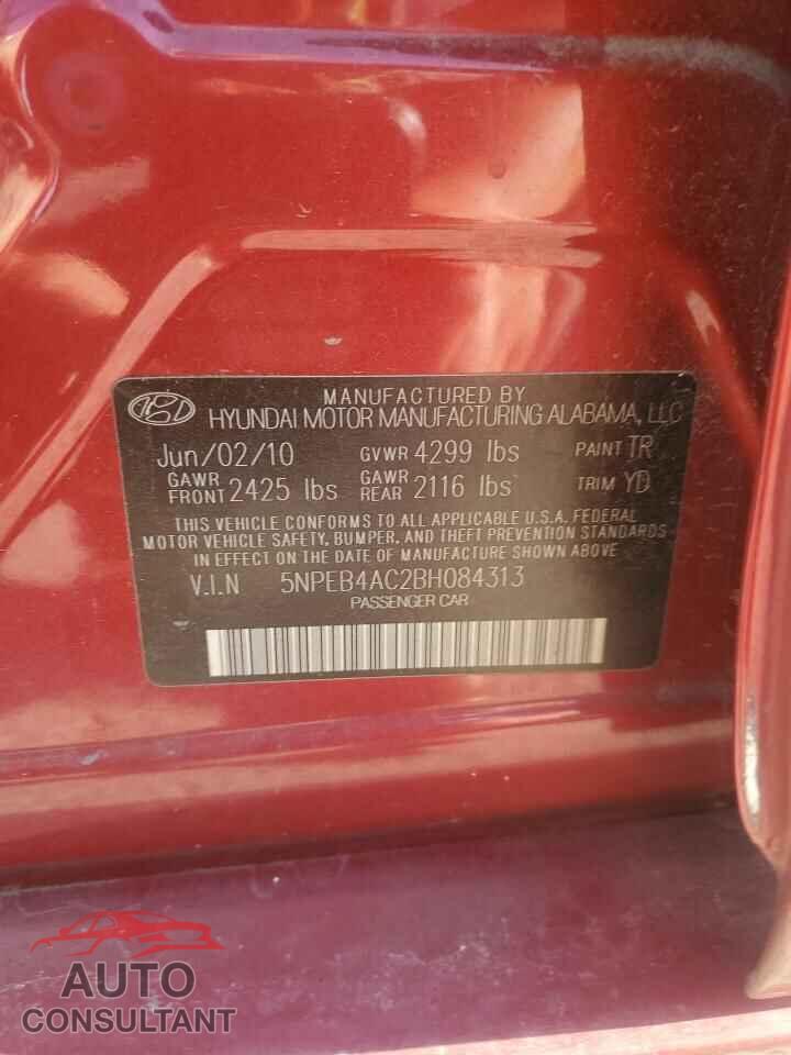 HYUNDAI SONATA 2011 - 5NPEB4AC2BH084313