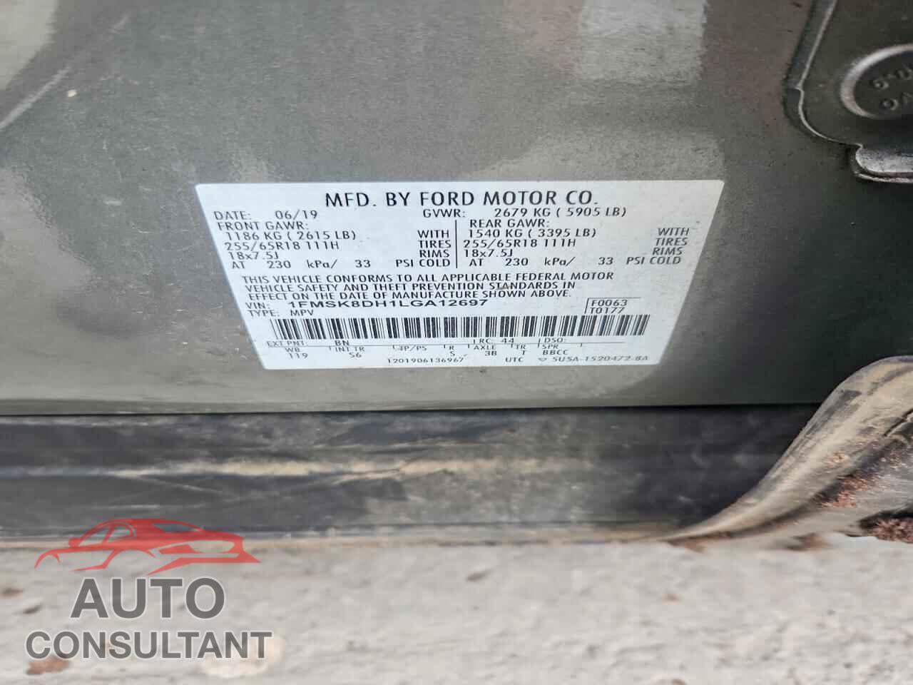 FORD EXPLORER 2020 - 1FMSK8DH1LGA12697