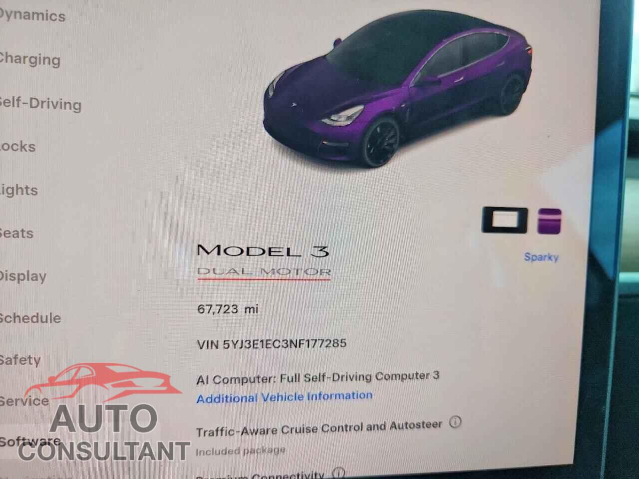 TESLA MODEL 3 2022 - 5YJ3E1EC3NF177285