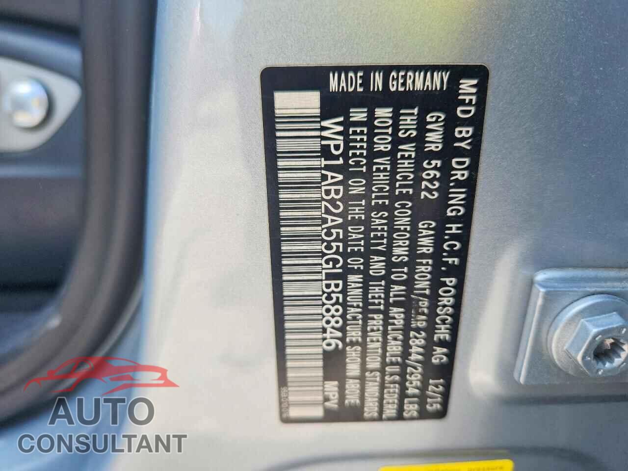 PORSCHE MACAN 2016 - WP1AB2A55GLB58846