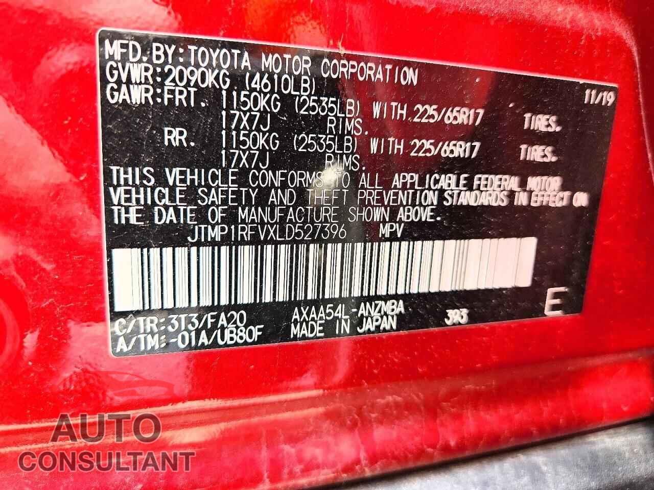TOYOTA RAV4 2020 - JTMP1RFVXLD527396