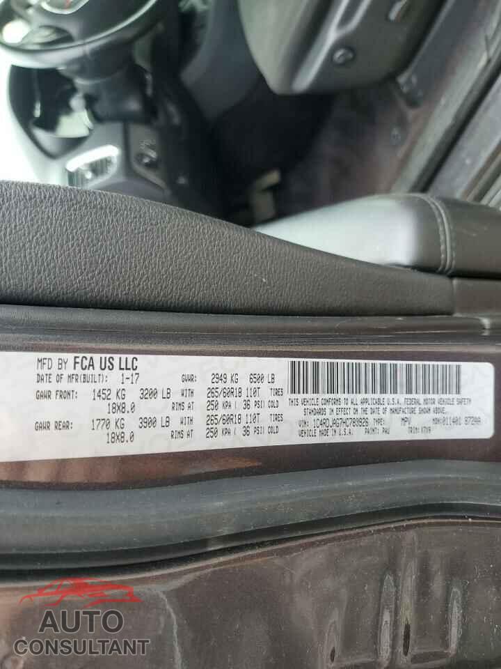 DODGE DURANGO 2017 - 1C4RDJAG7HC780926