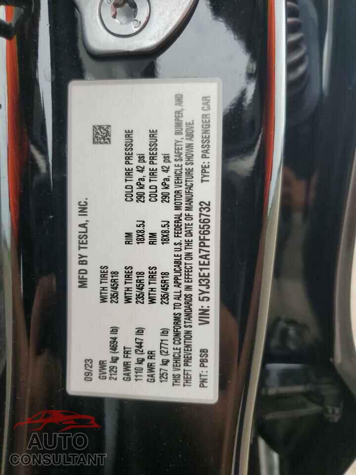 TESLA MODEL 3 2023 - 5YJ3E1EA7PF656732