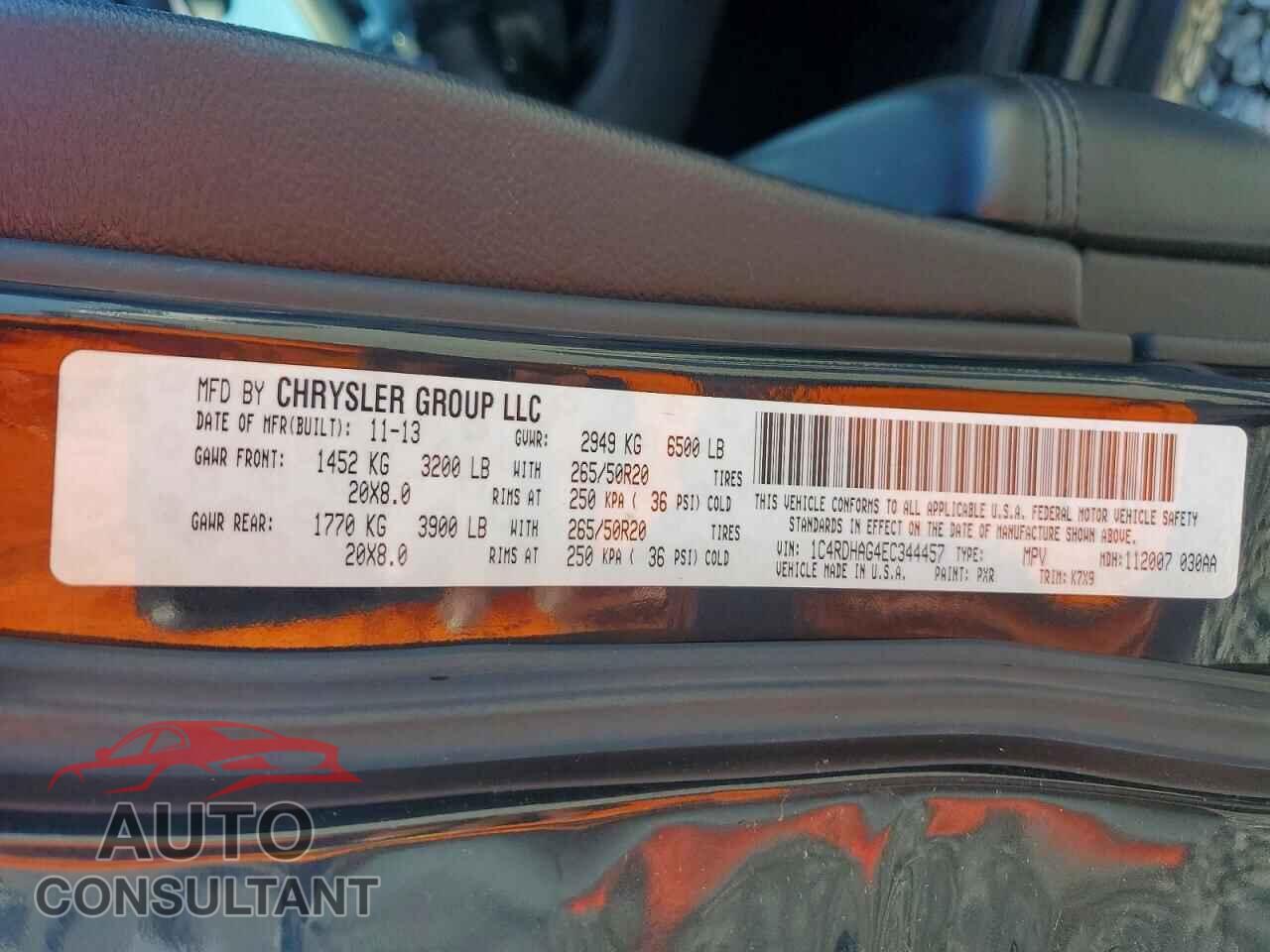 DODGE DURANGO 2014 - 1C4RDHAG4EC344457