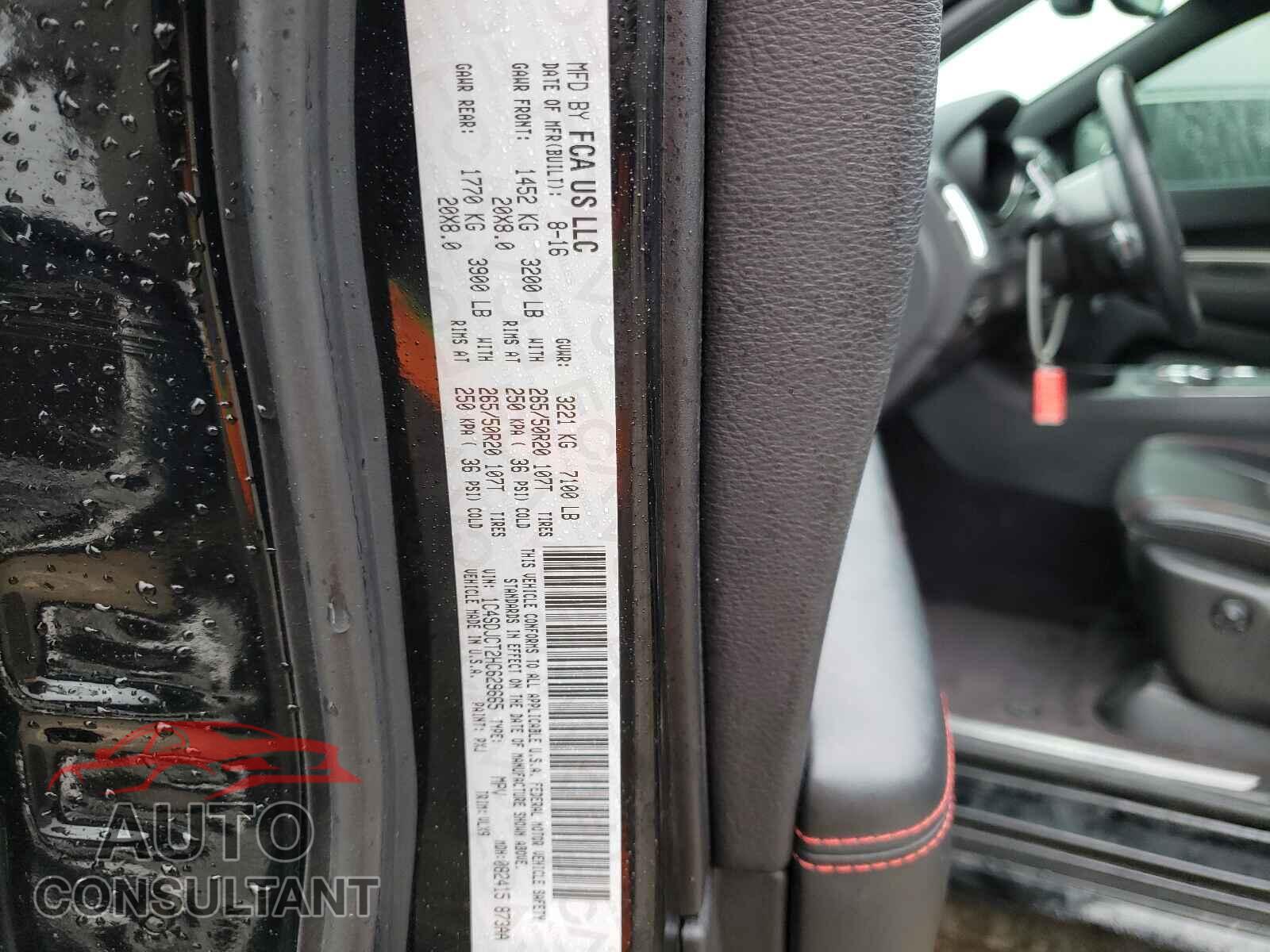 DODGE DURANGO 2017 - 1C4SDJCT2HC629665