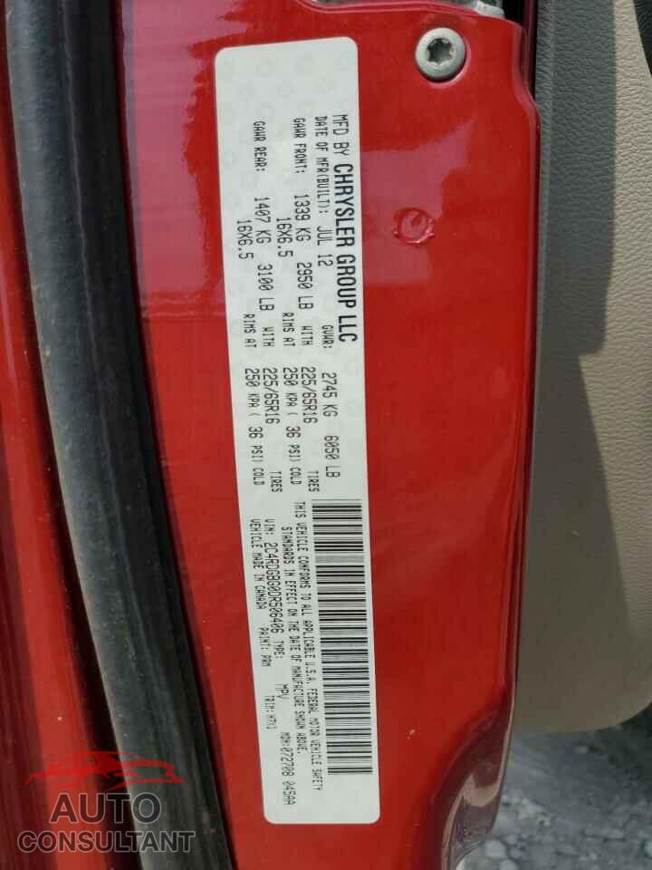 DODGE CARAVAN 2013 - 2C4RDGBG0DR506406