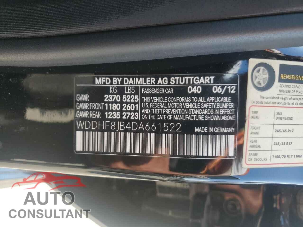 MERCEDES-BENZ E-CLASS 2013 - WDDHF8JB4DA661522