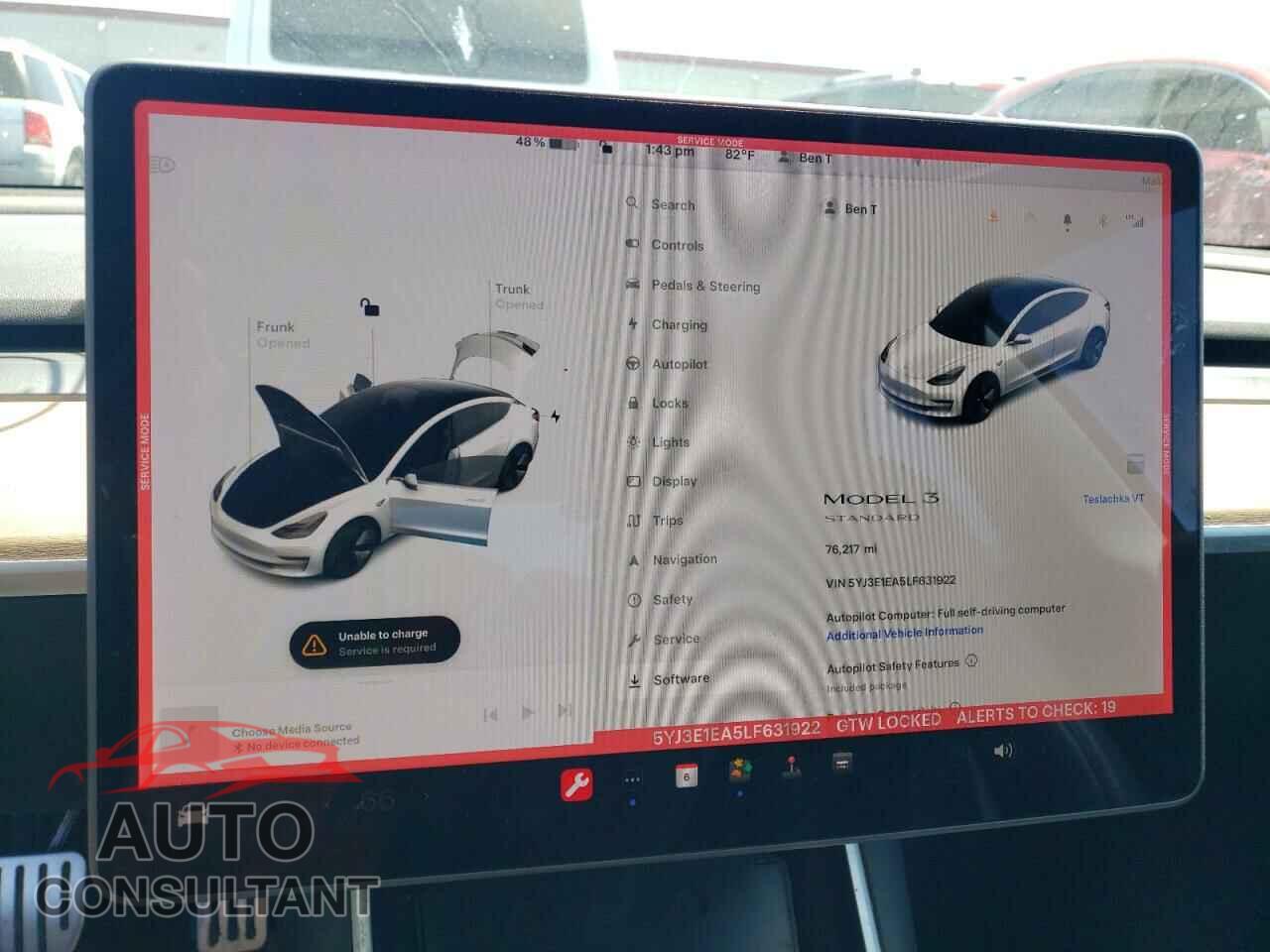 TESLA MODEL 3 2020 - 5YJ3E1EA5LF631922