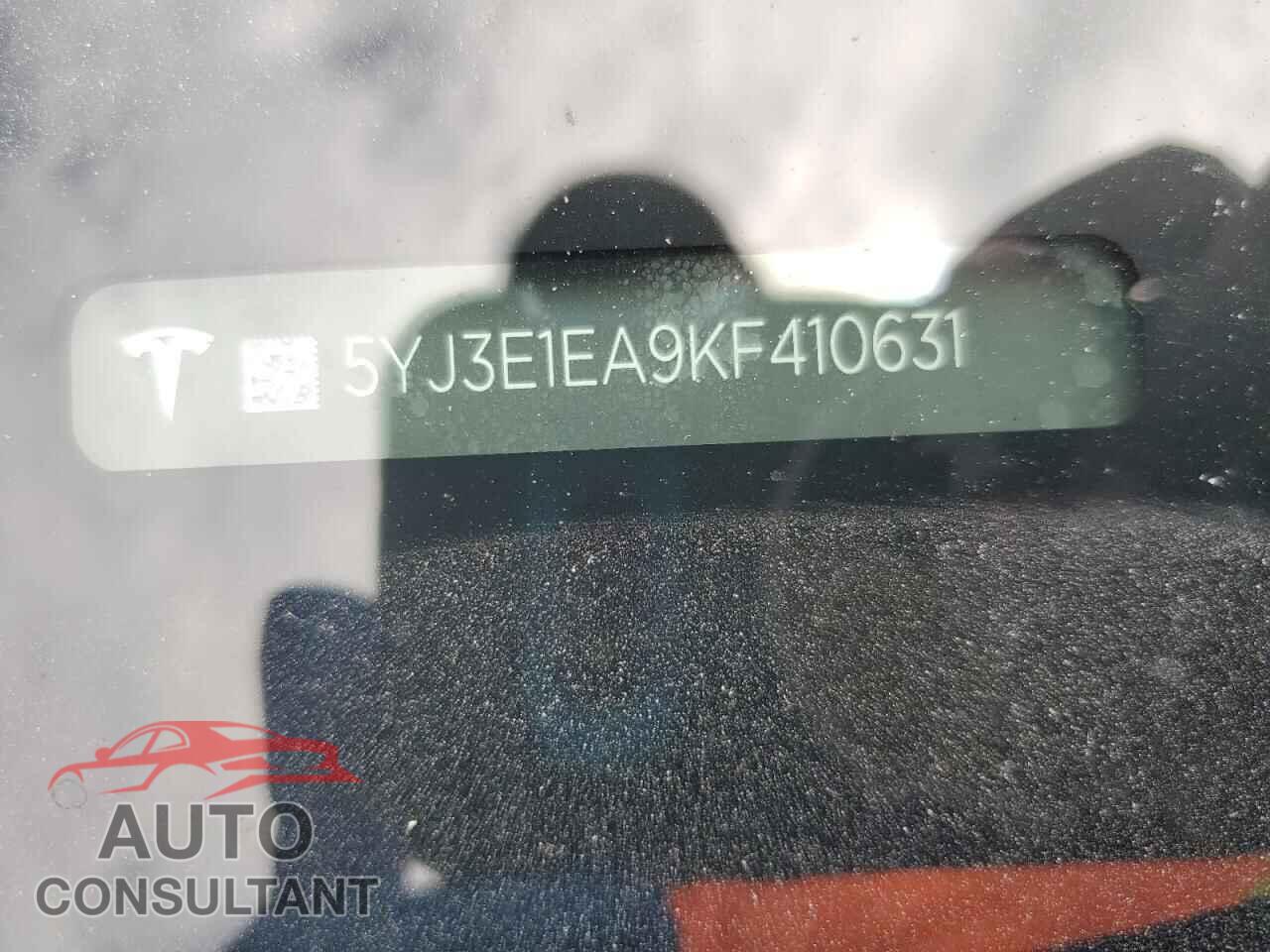 TESLA MODEL 3 2019 - 5YJ3E1EA9KF410631