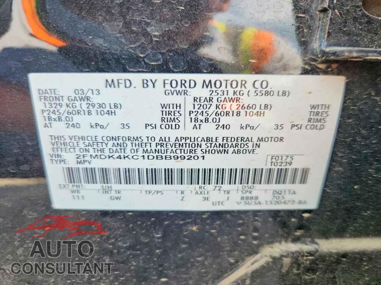 FORD EDGE 2013 - 2FMDK4KC1DBB99201