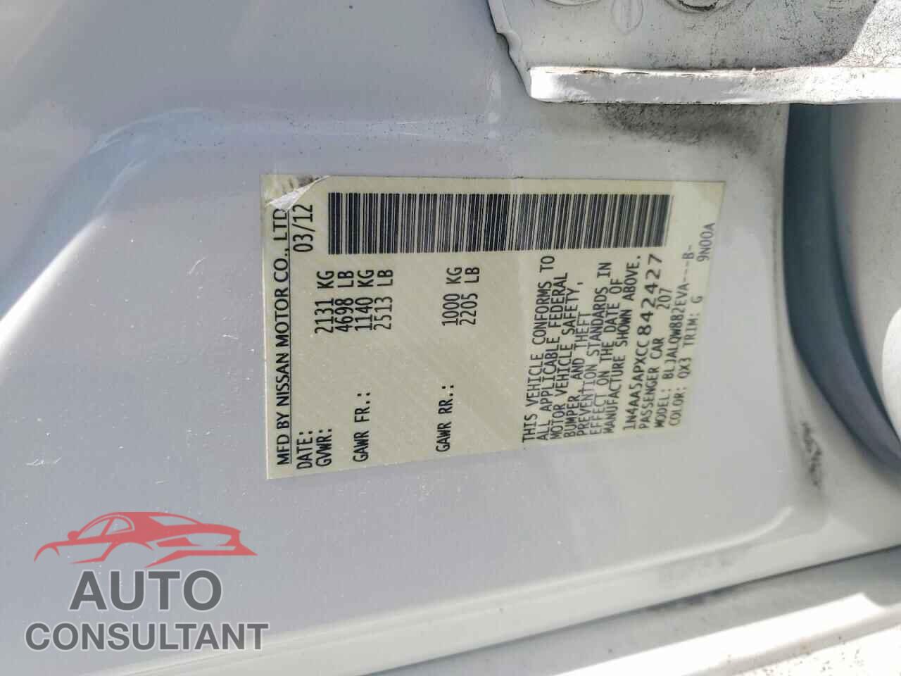 NISSAN MAXIMA 2012 - 1N4AA5APXCC842427