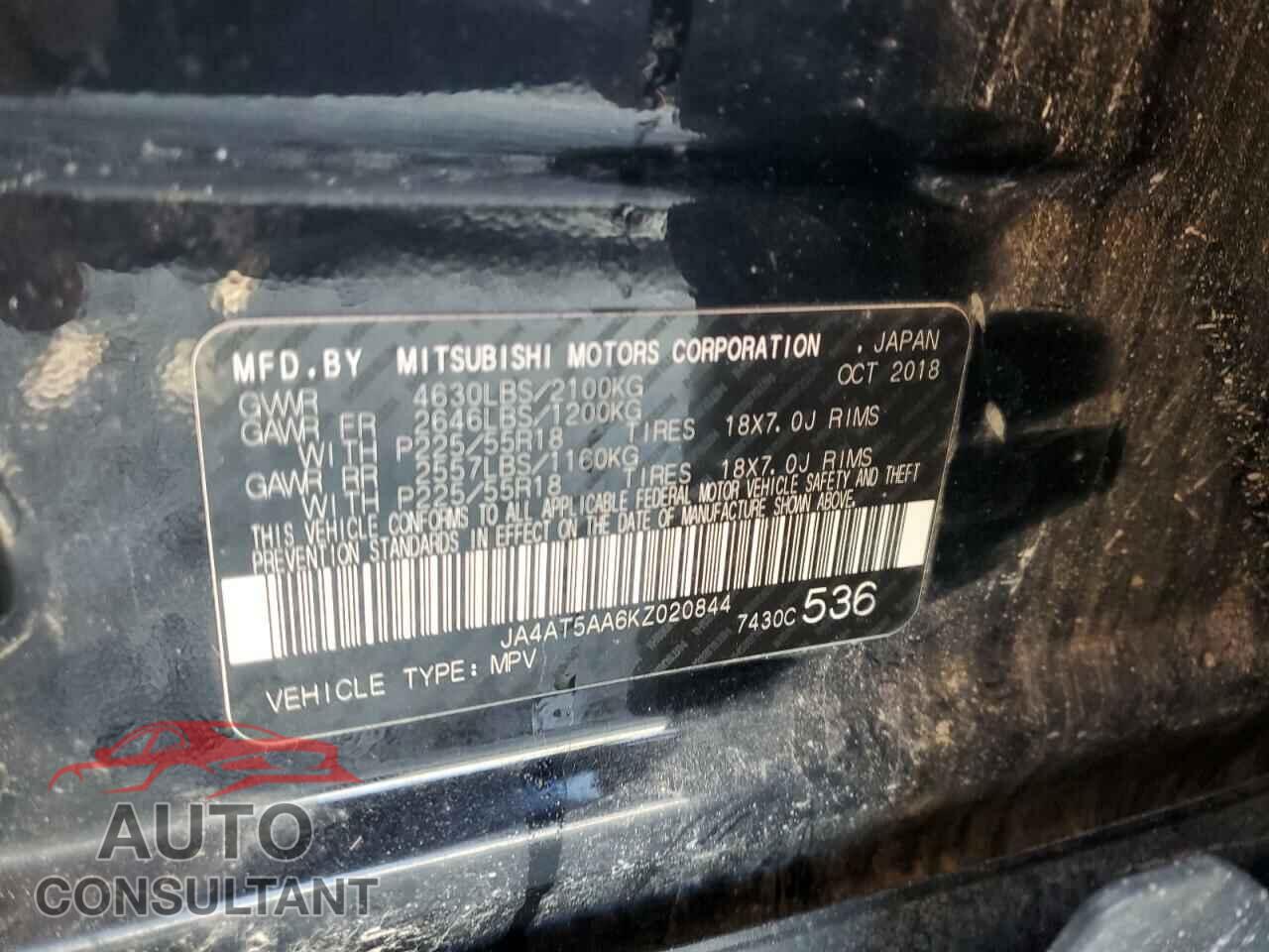 MITSUBISHI ECLIPSE 2019 - JA4AT5AA6KZ020844
