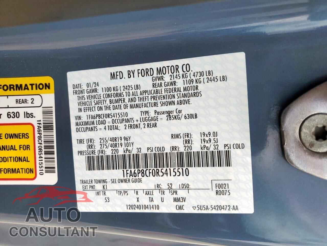 FORD MUSTANG 2024 - 1FA6P8CF0R5415510