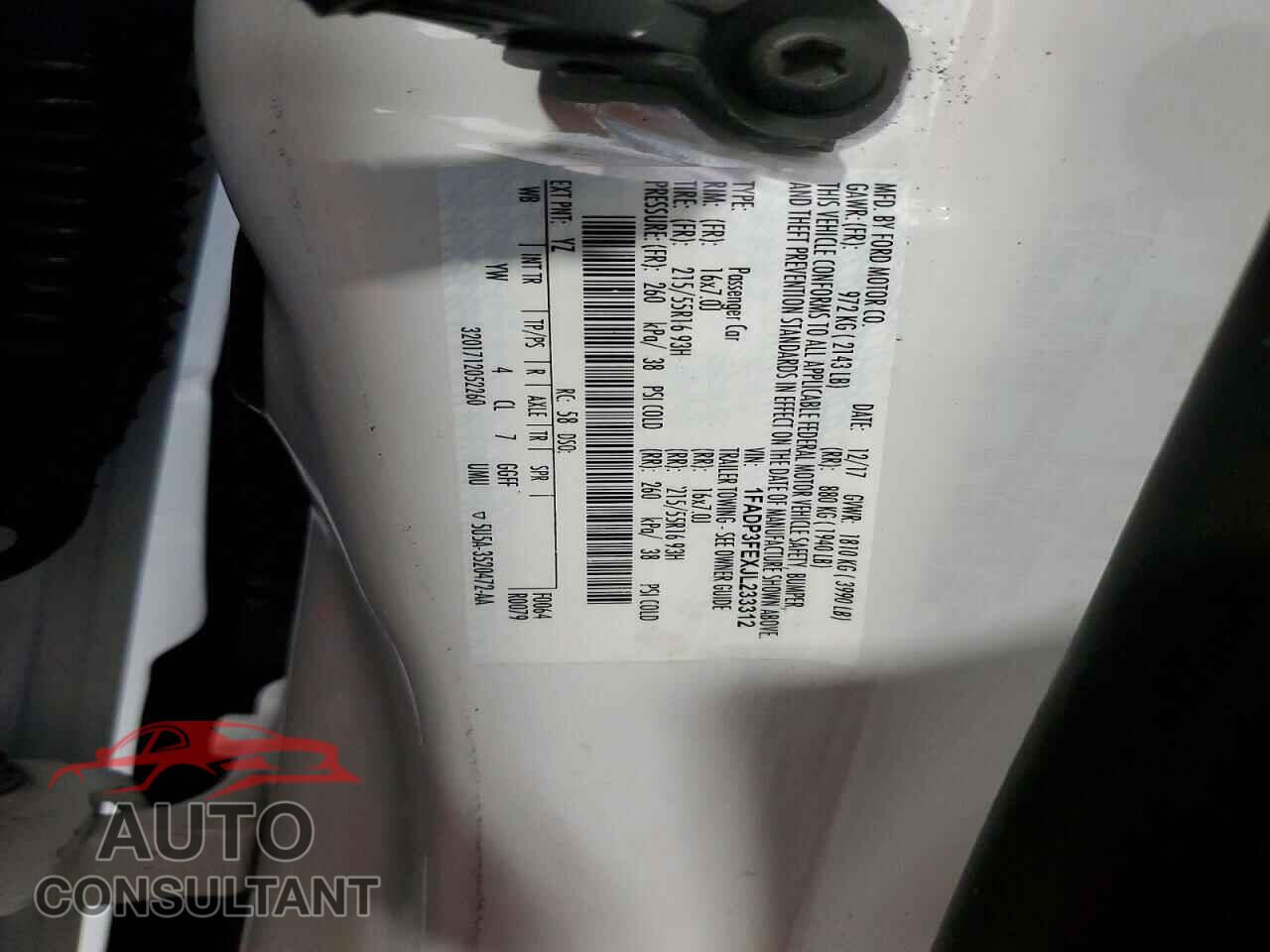 FORD FOCUS 2018 - 1FADP3FEXJL233312