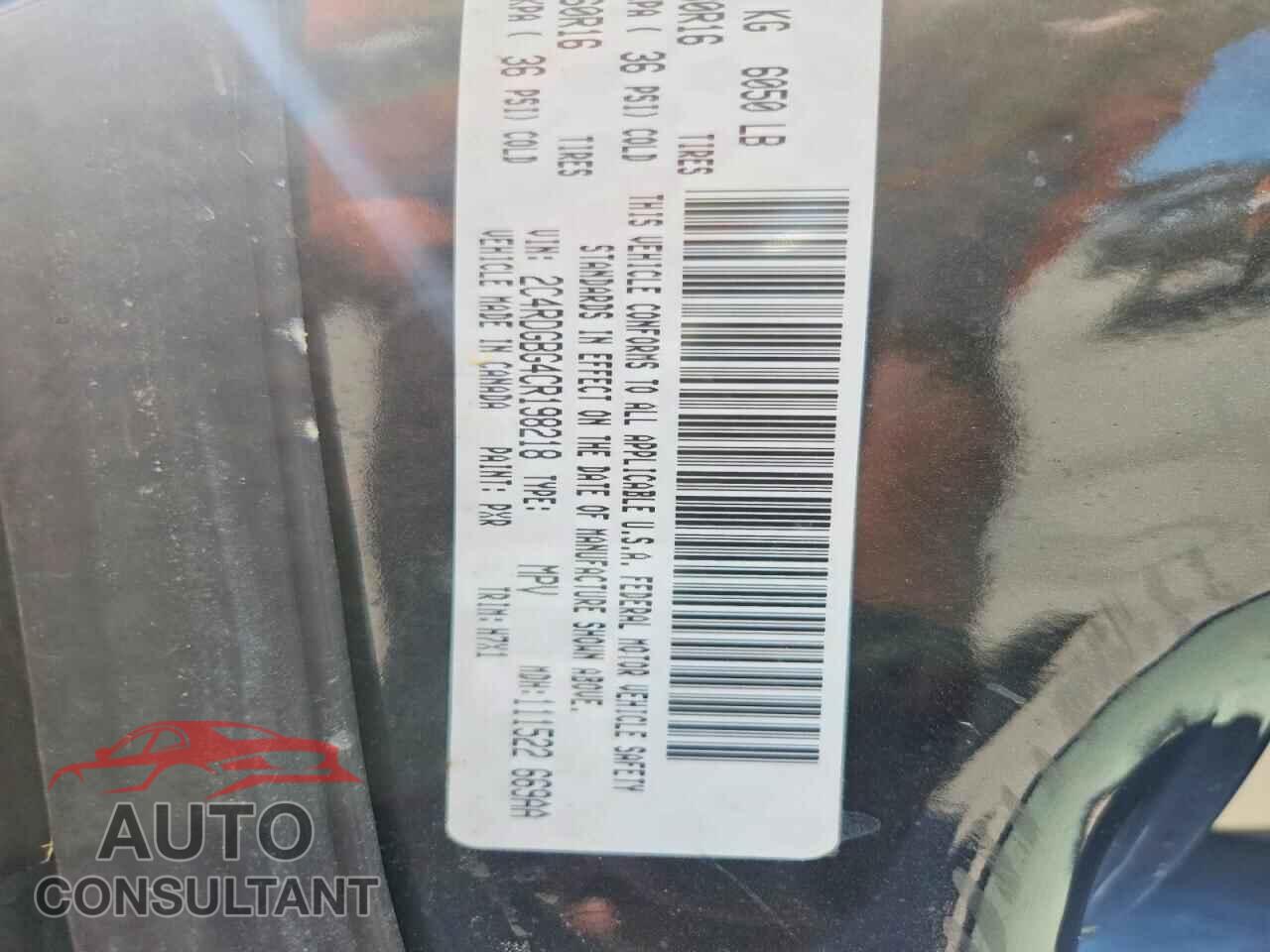 DODGE CARAVAN 2012 - 2C4RDGBG4CR198218