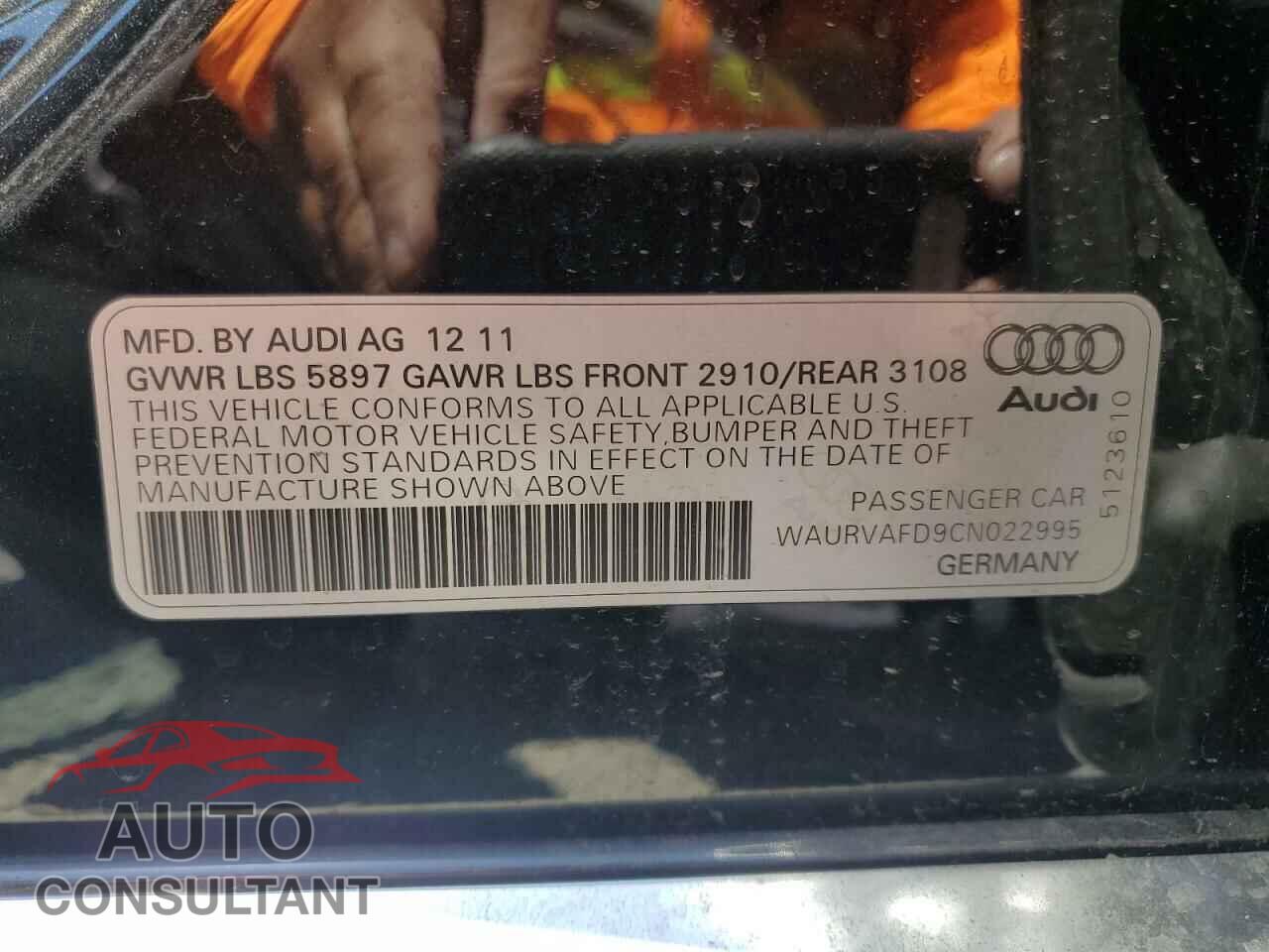 AUDI A8 2012 - WAURVAFD9CN022995
