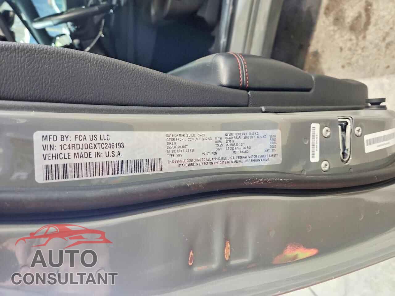 DODGE DURANGO 2026 - 1C4RDJDGXTC246193
