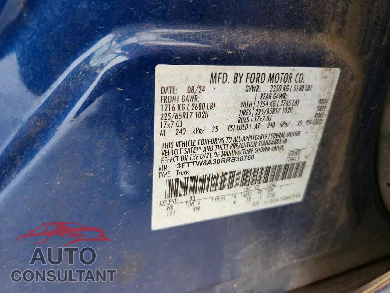 FORD MAVERICK 2024 - 3FTTW8A30RRB36760