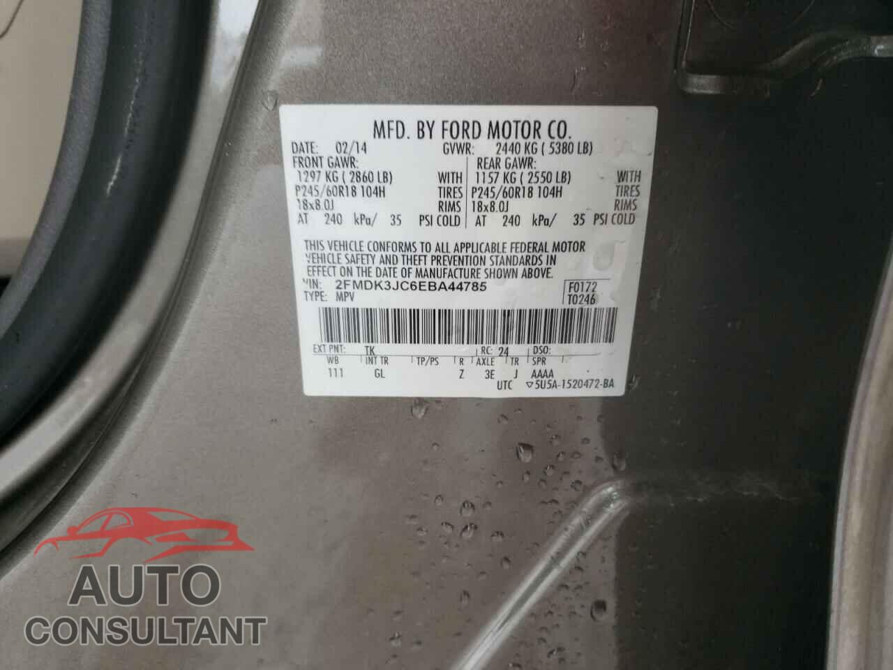 FORD EDGE 2014 - 2FMDK3JC6EBA44785