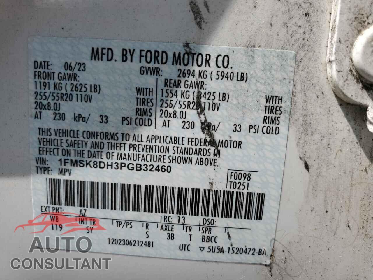 FORD EXPLORER 2023 - 1FMSK8DH3PGB32460