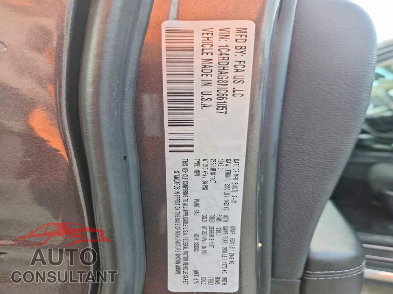 DODGE DURANGO 2021 - 1C4RDHAG8MC661057