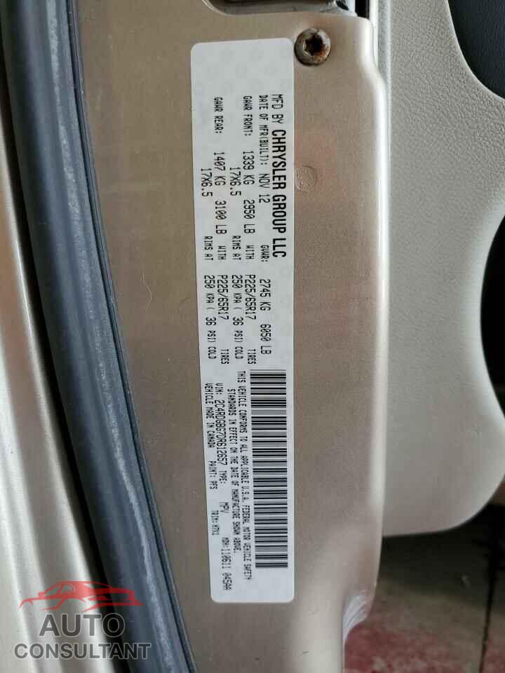 DODGE CARAVAN 2013 - 2C4RDGBG7DR612657