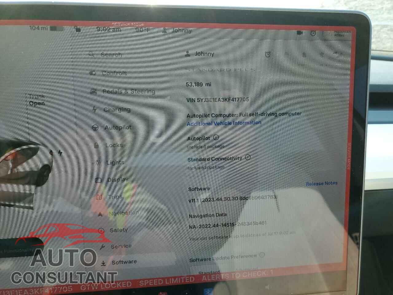 TESLA MODEL 3 2019 - 5YJ3E1EA3KF417705