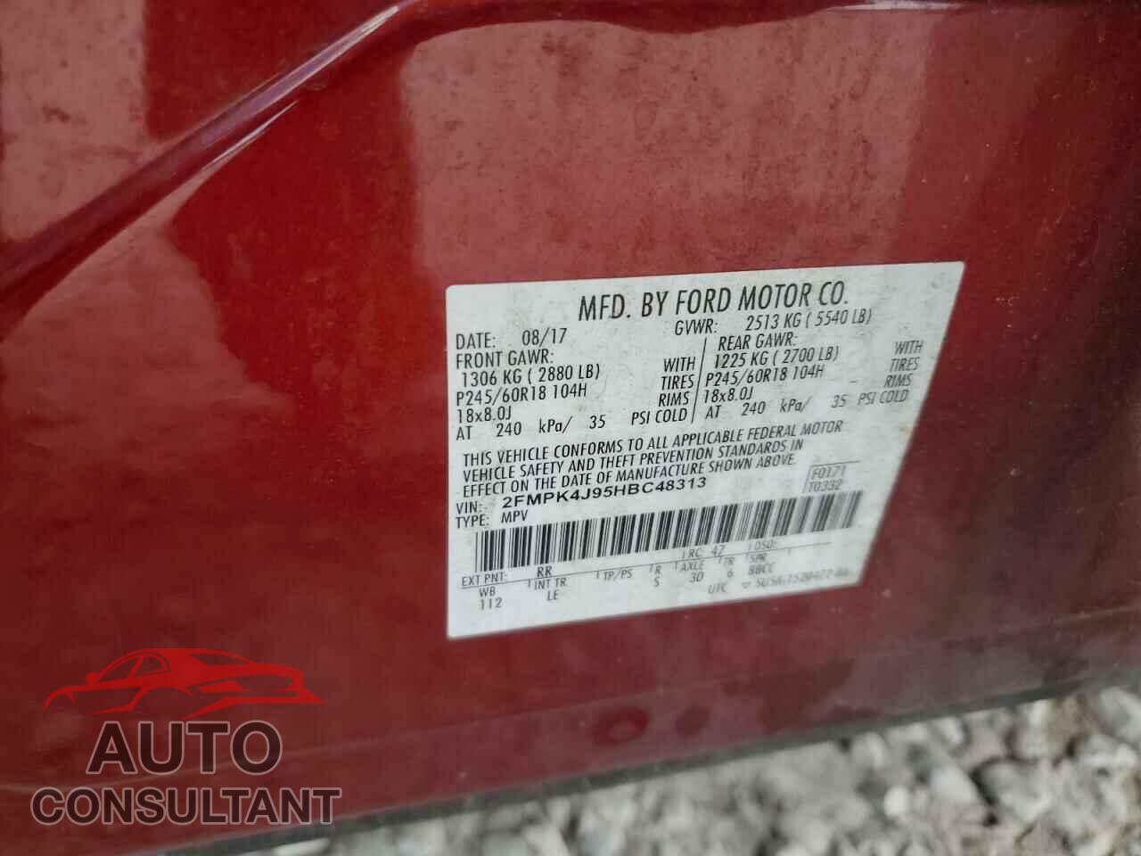FORD EDGE 2017 - 2FMPK4J95HBC48313