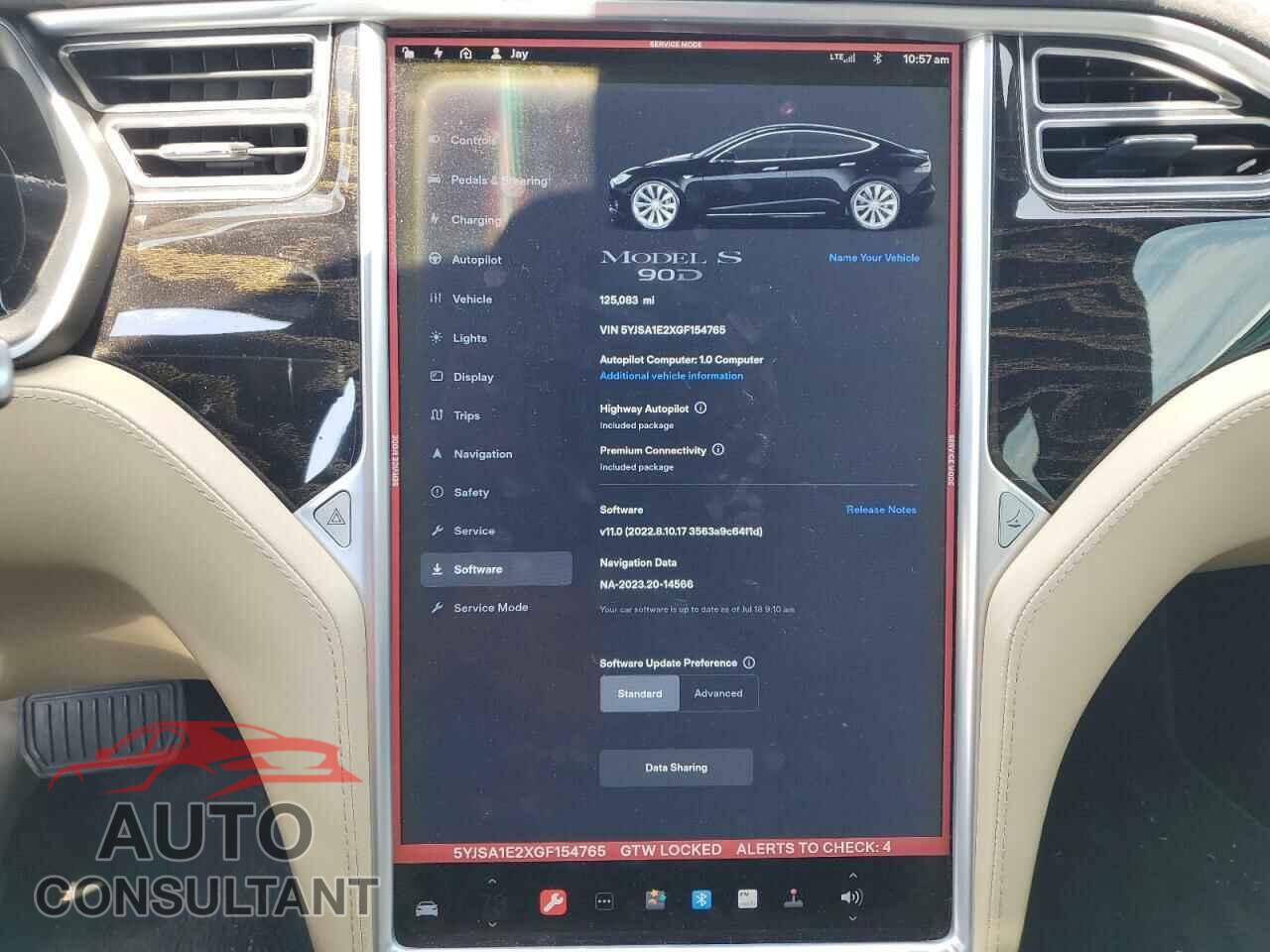 TESLA MODEL S 2016 - 5YJSA1E2XGF154765