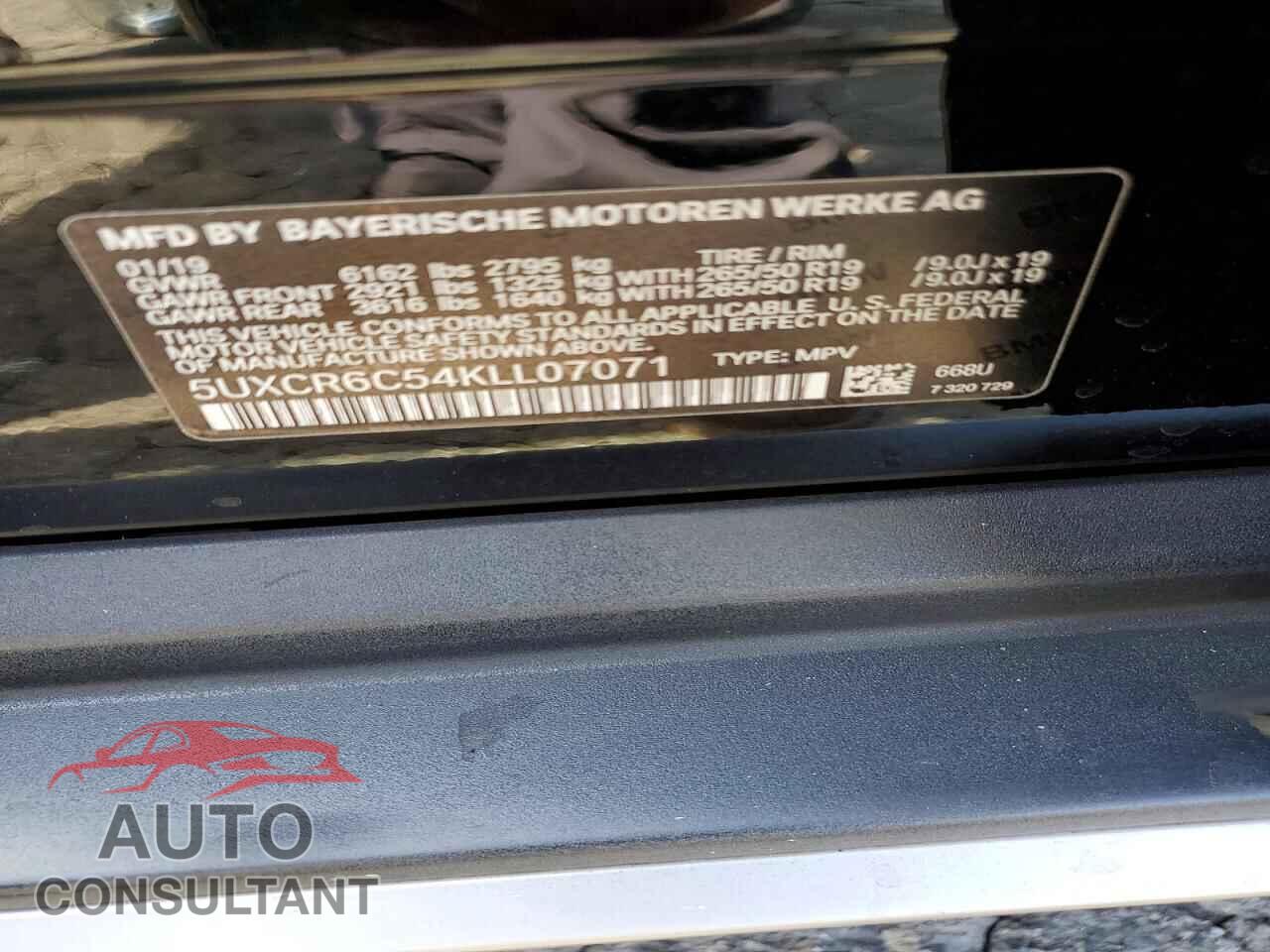 BMW X5 2019 - 5UXCR6C54KLL07071