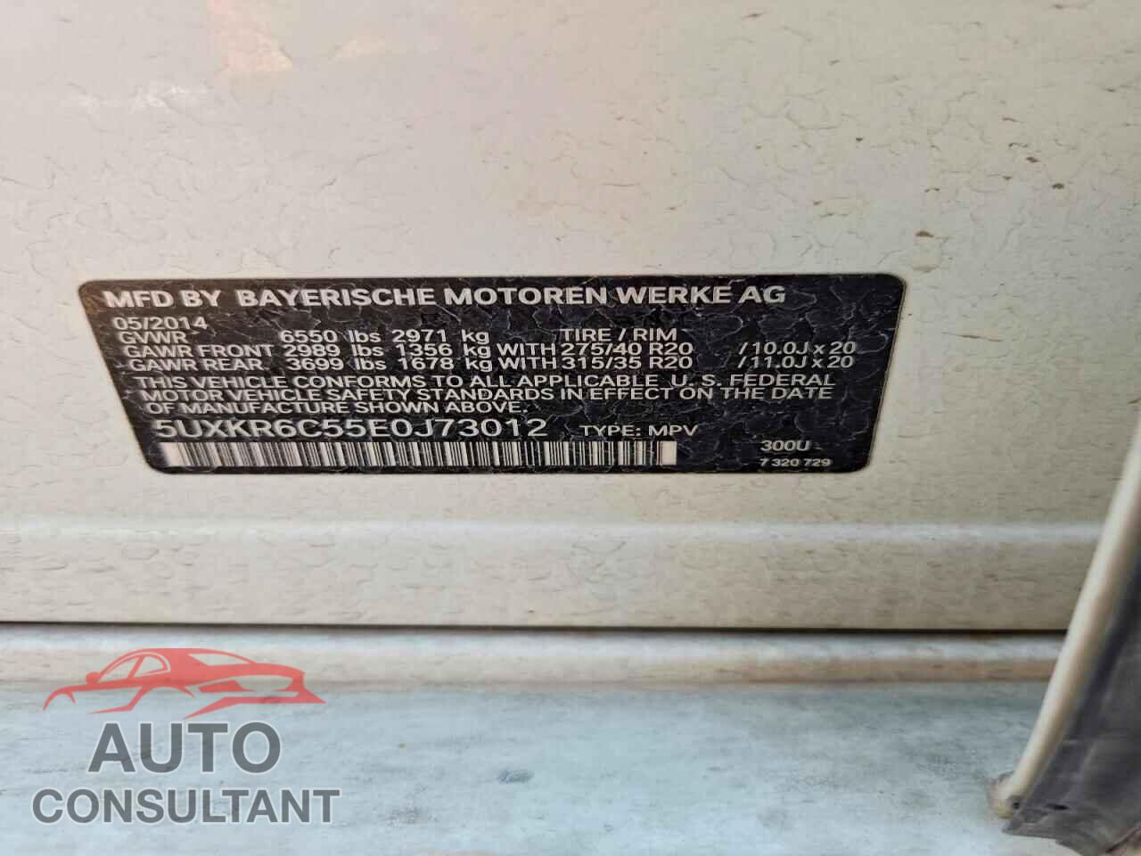 BMW X5 2014 - 5UXKR6C55E0J73012