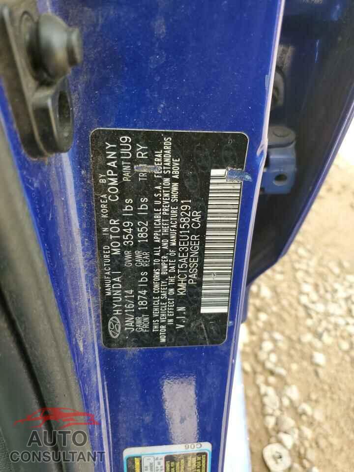 HYUNDAI ACCENT 2014 - KMHCT5AE3EU158291