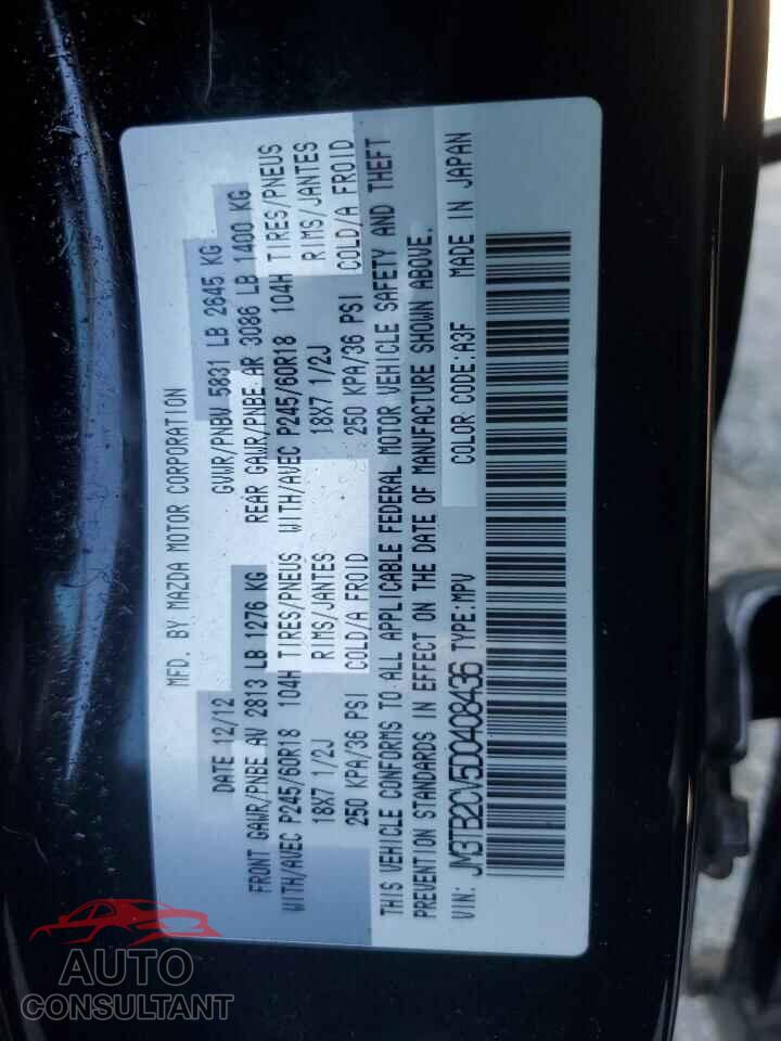 MAZDA CX-9 2013 - JM3TB2CV5D0408436