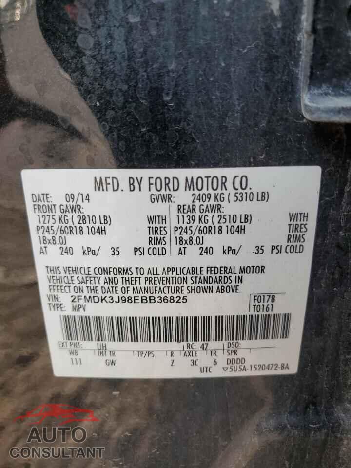 FORD EDGE 2014 - 2FMDK3J98EBB36825