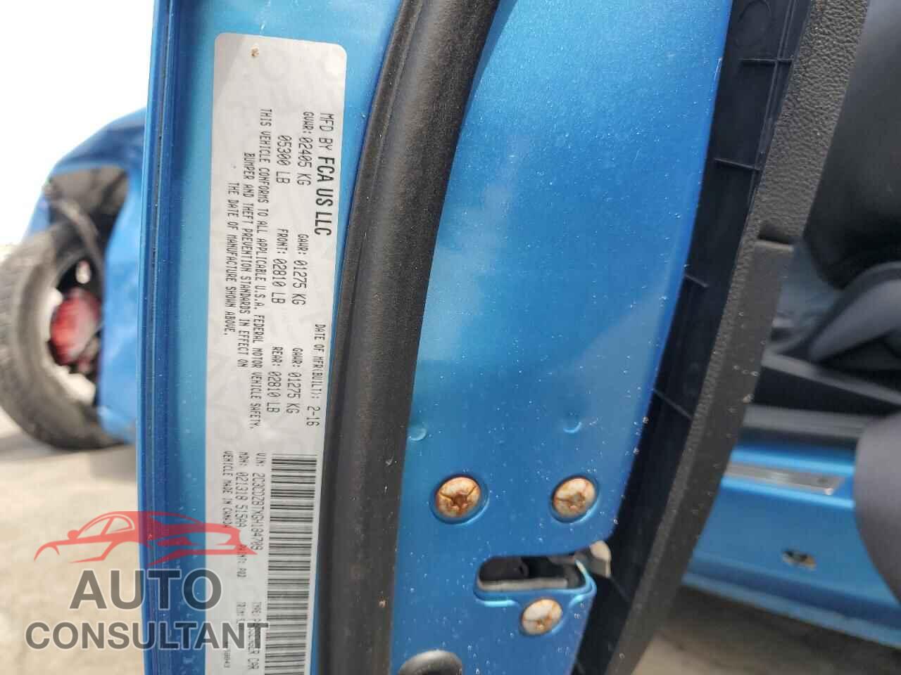 DODGE CHALLENGER 2016 - 2C3CDZBTXGH184709