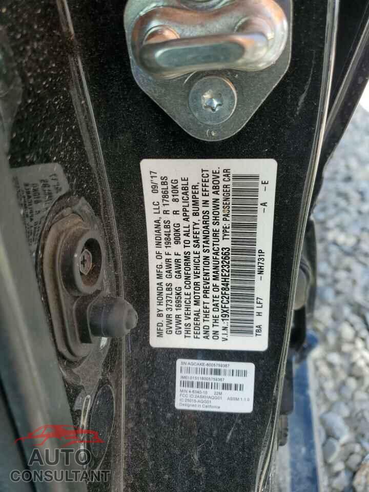 HONDA CIVIC 2017 - 19XFC2F84HE232663