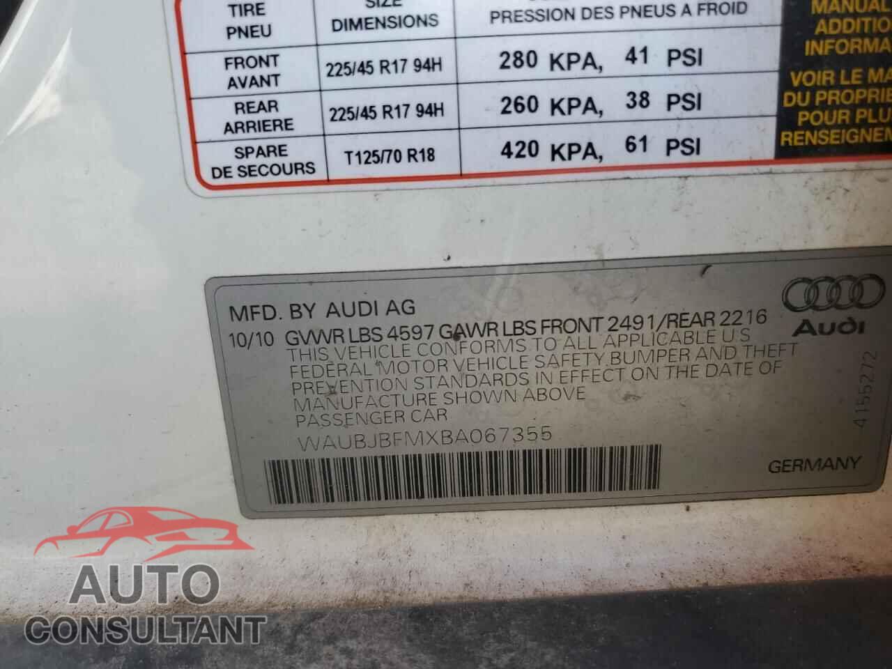 AUDI A3 2011 - WAUBJBFMXBA067355