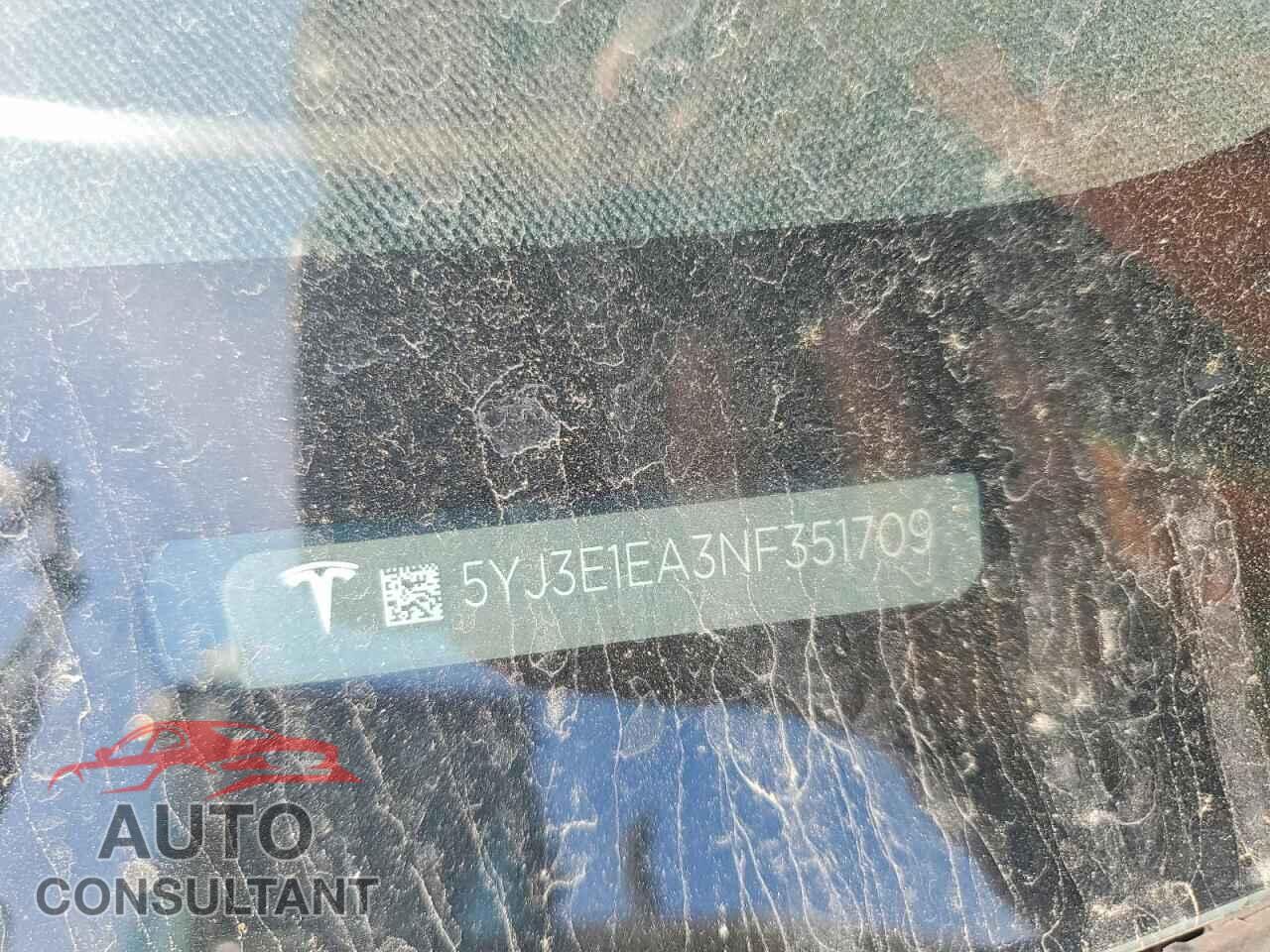 TESLA MODEL 3 2022 - 5YJ3E1EA3NF351709