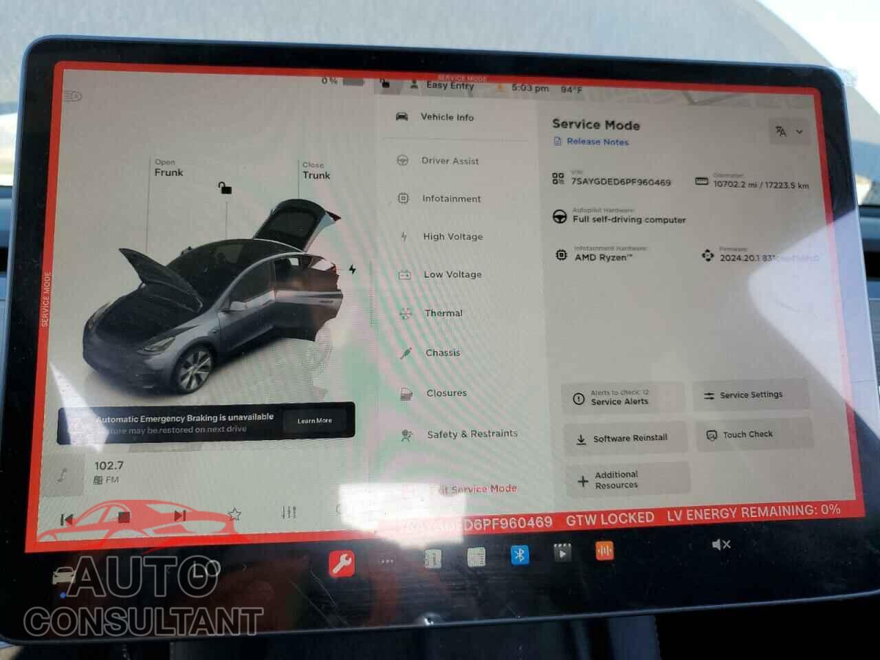TESLA MODEL Y 2023 - 7SAYGDED6PF960469