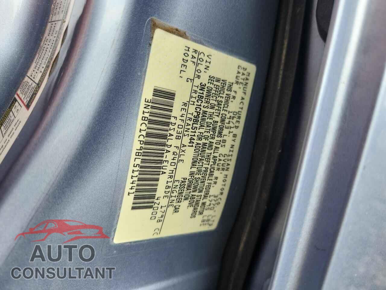 NISSAN VERSA 2011 - 3N1BC1CP9BL511441