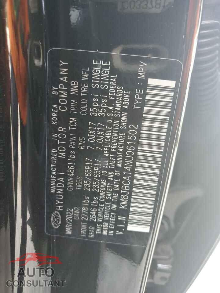 HYUNDAI TUCSON 2022 - KM8JBCA14NU061502
