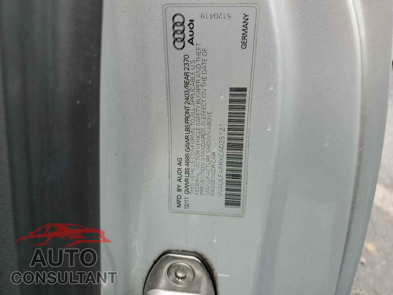AUDI A5 2012 - WAULFAFRXCA025121