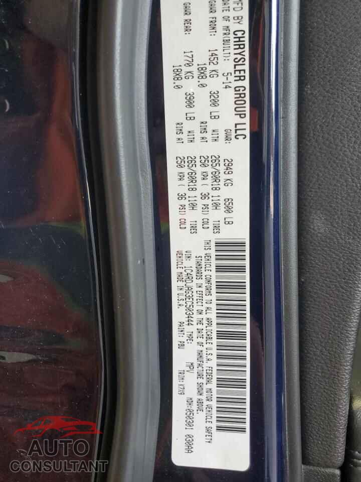 DODGE DURANGO 2014 - 1C4RDJAG3EC503444