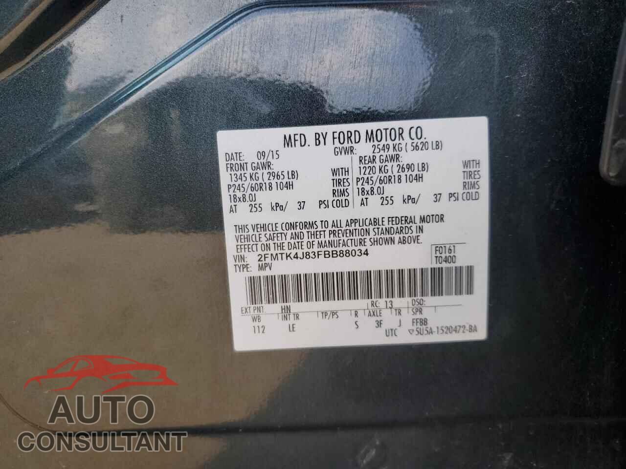 FORD EDGE 2015 - 2FMTK4J83FBB88034